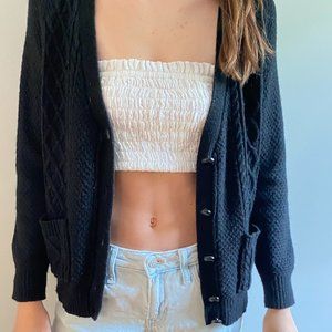 2000s Black Forever 21 Cableknit Sweater (light weight)